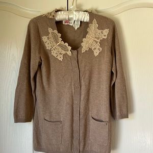 Anthropologie sweater. Lambs wool/cashmere/angora/cotton/nylon/viscose